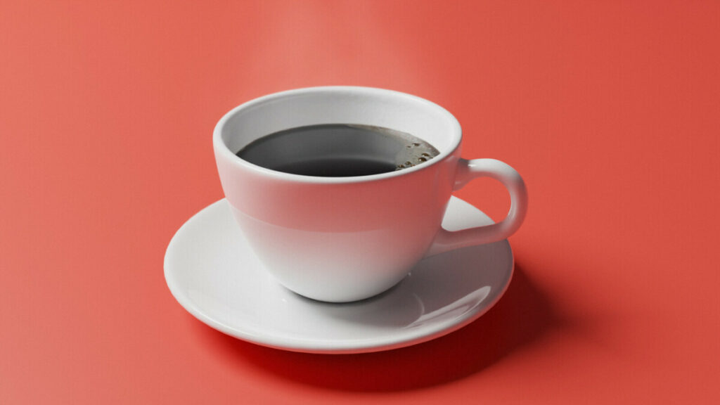 a 3d rendering of a cup of coffee